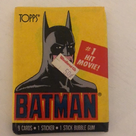 Rare Vintage Original Topps 1989 Batman Waxed pack trading cards. Unopened Pack. - Picture 2 of 3